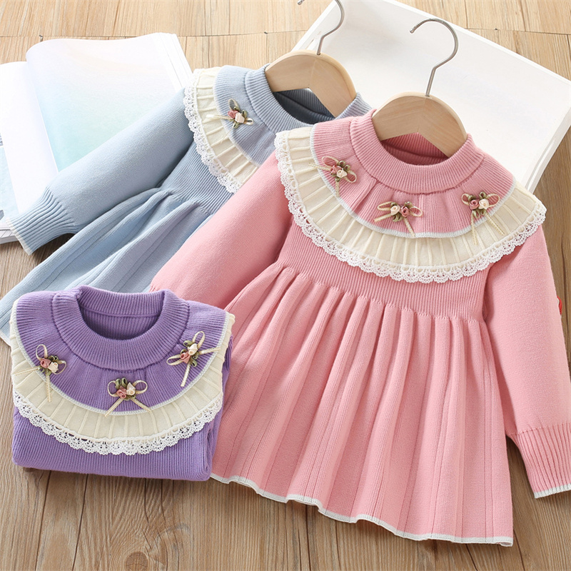 Baby Clothing Jumper - Baby Girls' Knitted Dress Children Autumn